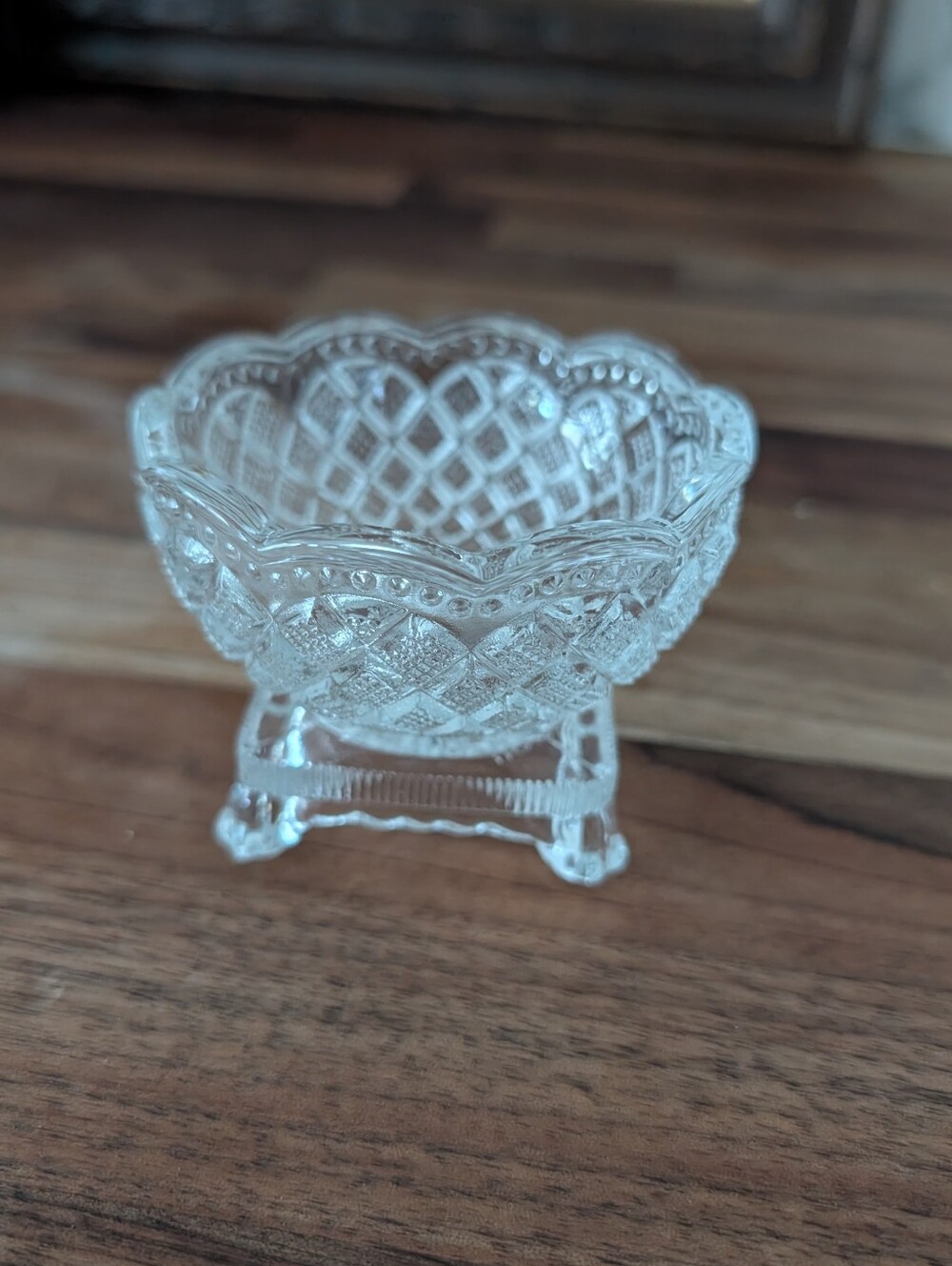 Vintage Fostoria for Avon Pressed Glass Footed Salt Bowl